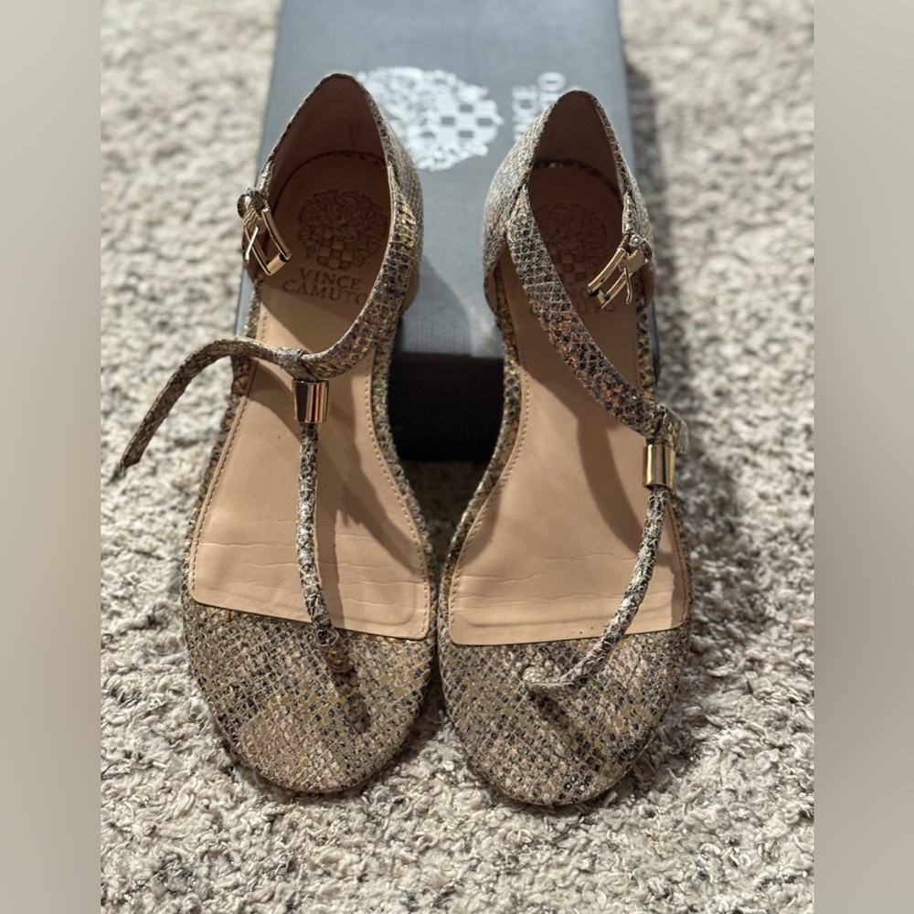 Vince Camuto Halana Snakeskin Flat Sandals